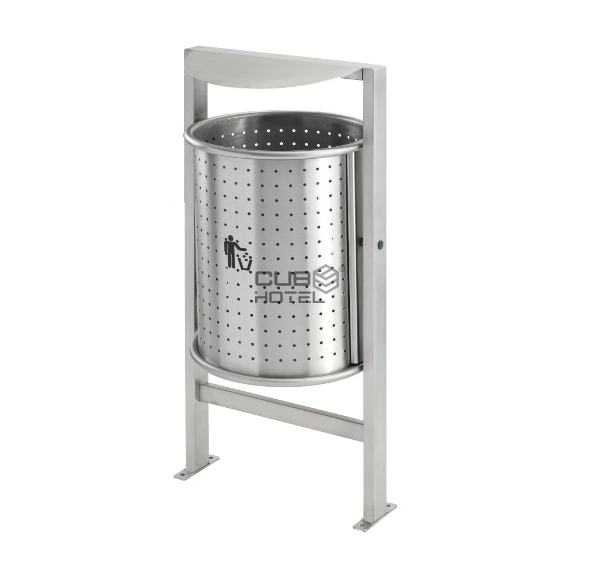 Stainless Steel Outdoor Waste Bin with Hat
